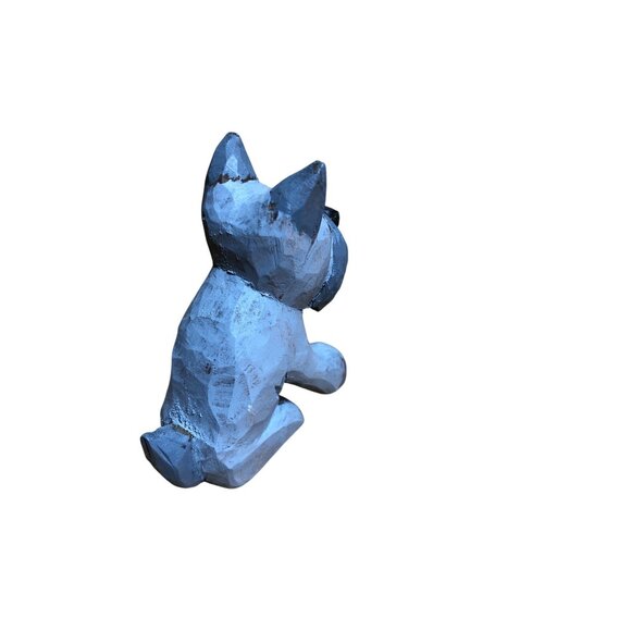 Hand-Carved Wooden Dogs Hound Hunting Schnauzer Figure Primitive Rustic Decor - Picture 16 of 16